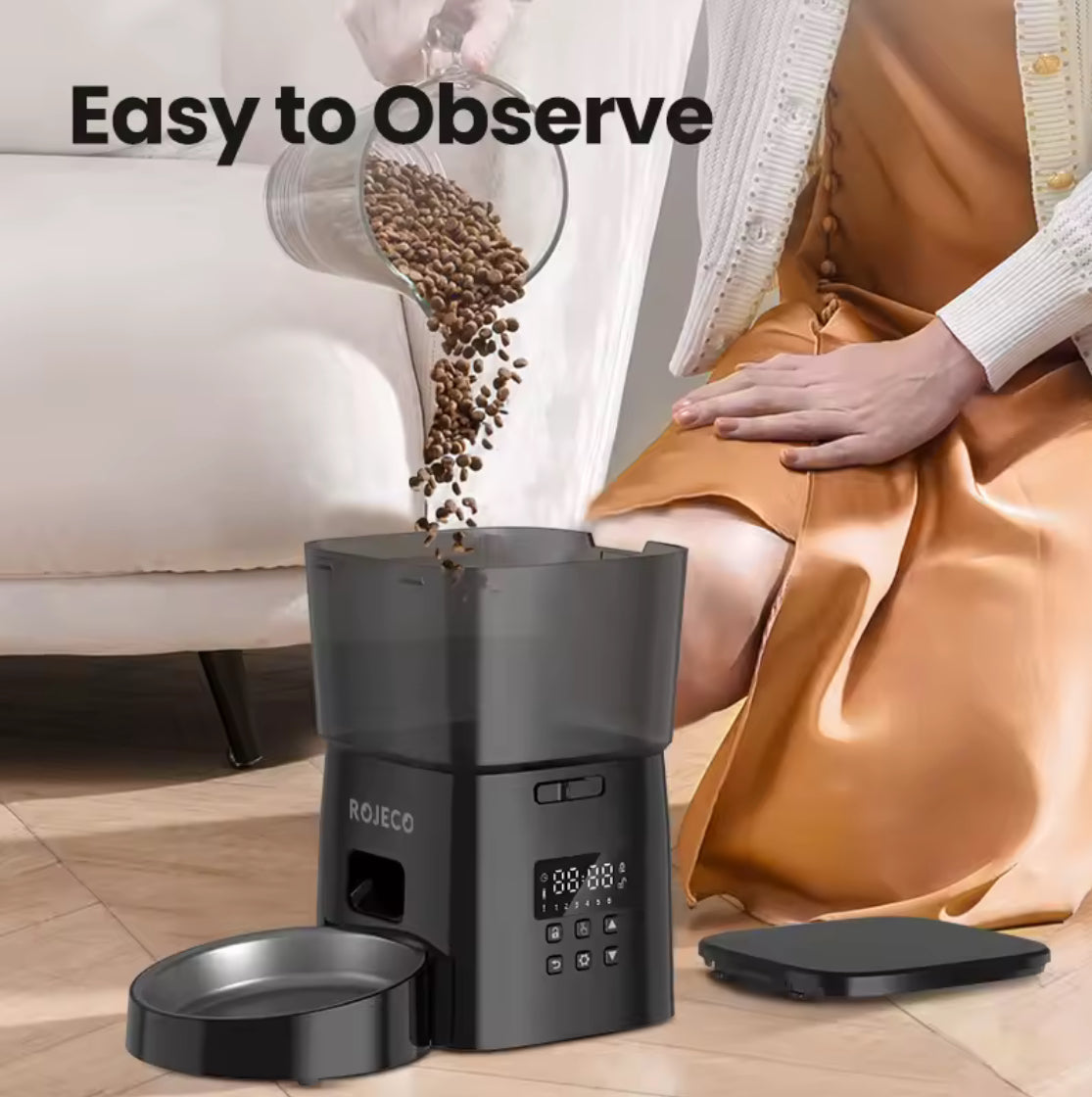 ROJECO Smart Cat & Dog Feeder – Button Version Auto Dispenser