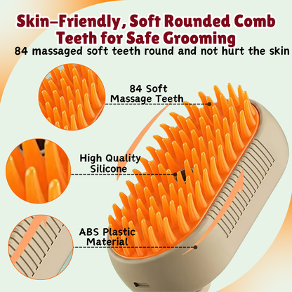 SteamBrush™ 3-in-1 Pet Grooming & Deshedding Spray Brush