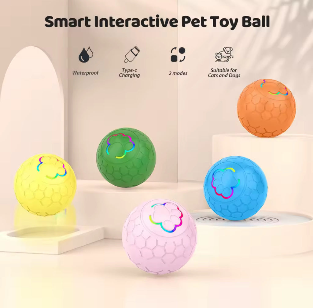 Smart Dog Toy Ball Electronic Interactive USB Rolling & Bouncing Pet Toy