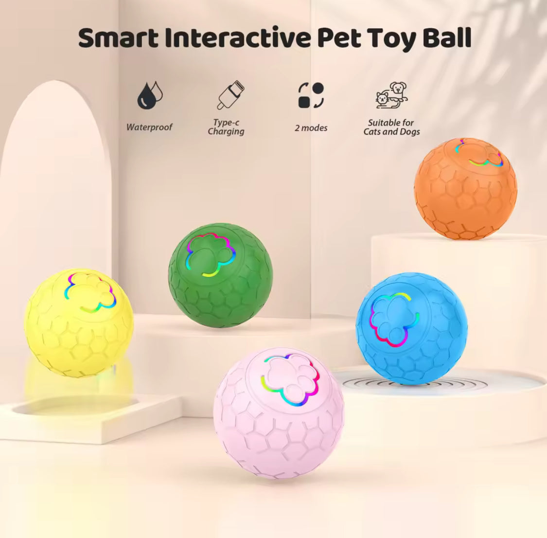 Smart Dog Toy Ball Electronic Interactive USB Rolling & Bouncing Pet Toy
