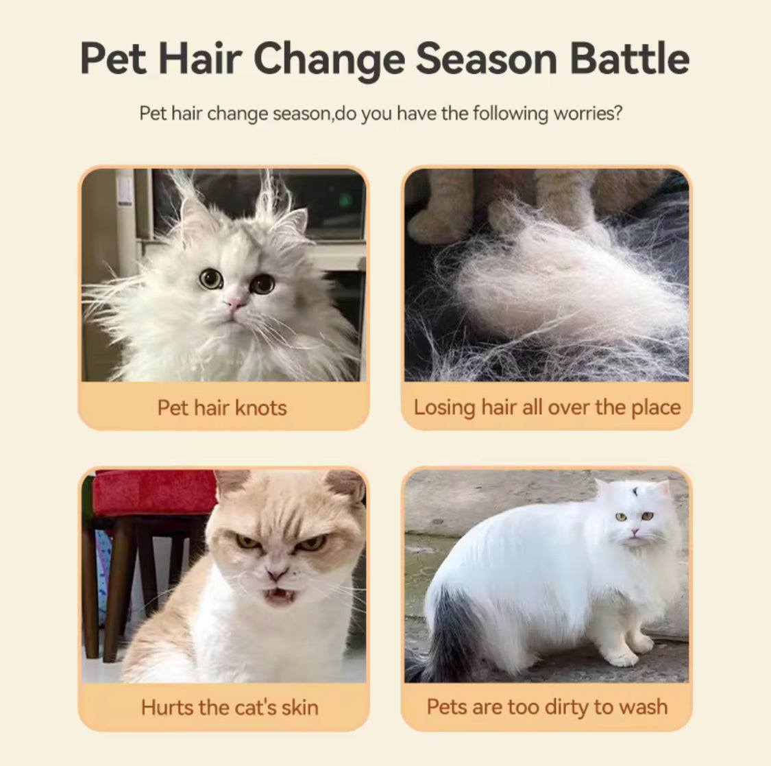 ROJECO Pet Steam Comb – Electric Cat & Dog Hair Brush