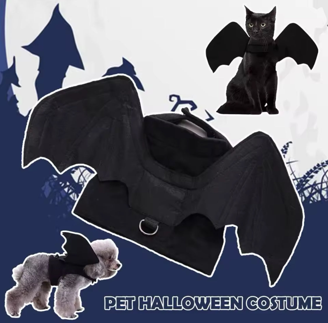 Halloween Bat Wings for Dogs  Cute Pet Costume Small, Medium, Large