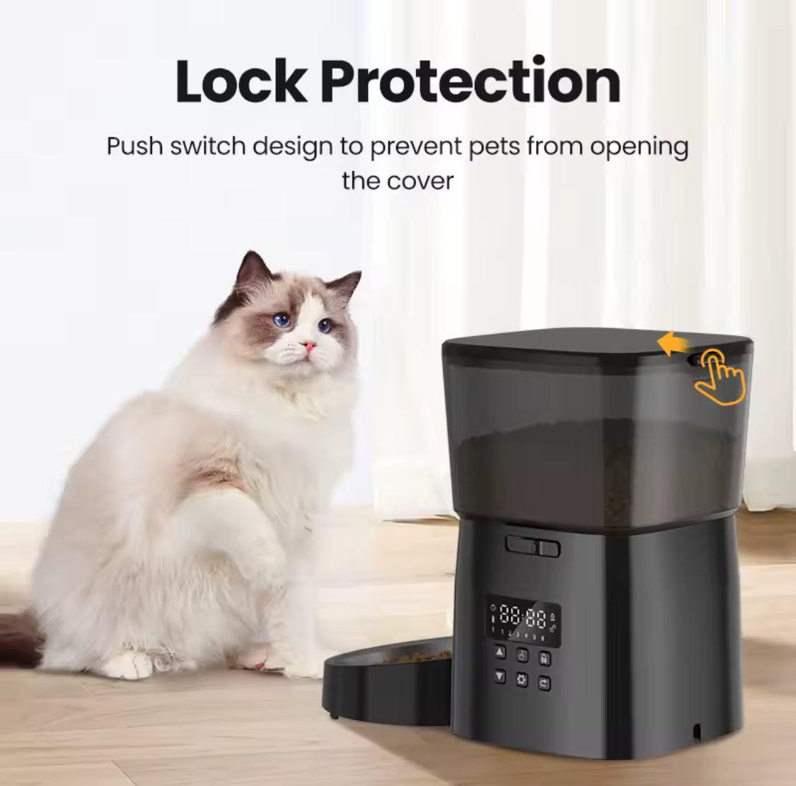 ROJECO Smart Cat & Dog Feeder – Button Version Auto Dispenser