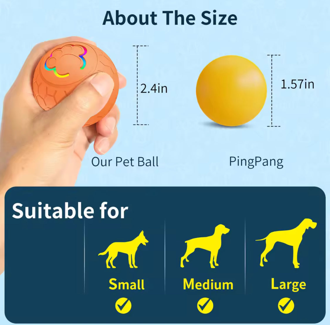 Smart Dog Toy Ball Electronic Interactive USB Rolling & Bouncing Pet Toy