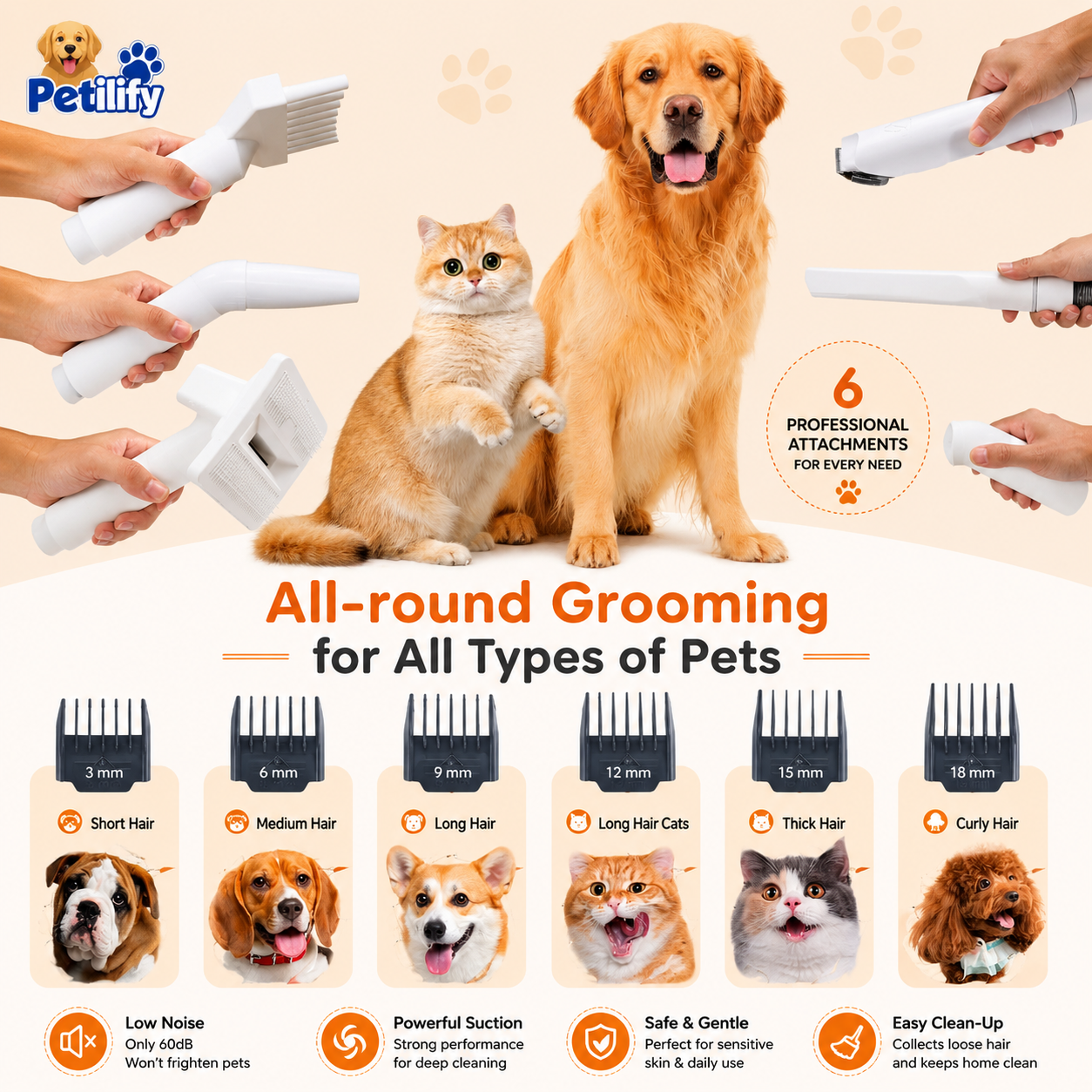 Pet Grooming Vacuum Cleaner Set