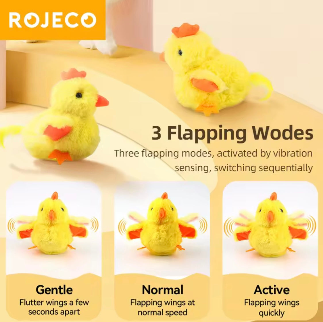 ROJECO Catnip Flapping Chick Toy – Interactive Cat Fun