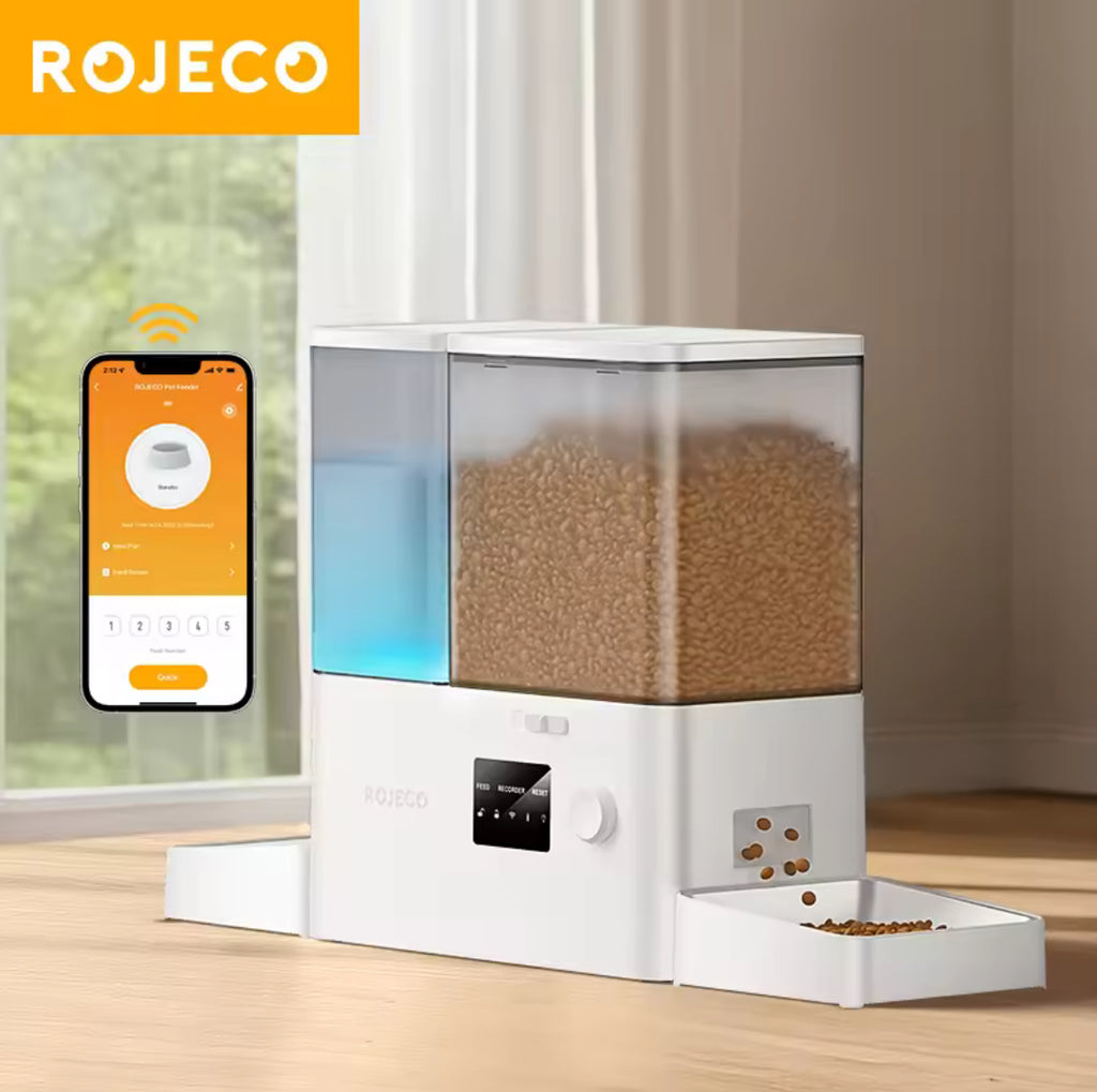 ROJECO 8.5L Smart Pet Feeder & Water Fountain – 2-in-1 WiFi