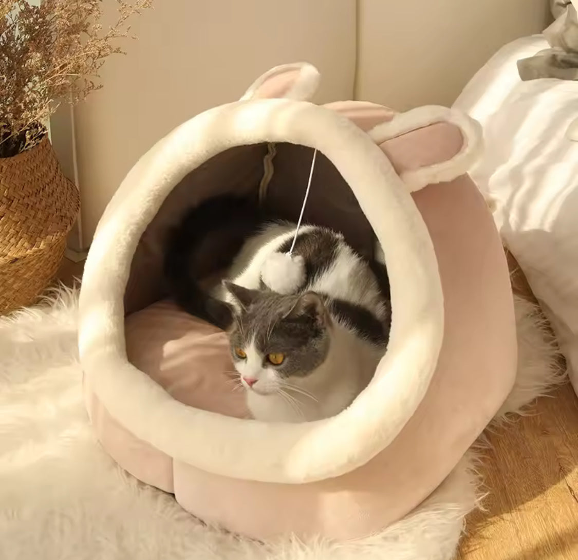 Deep Sleep Cat Bed | Foldable Cartoon Cave Bed for Cats & Dogs