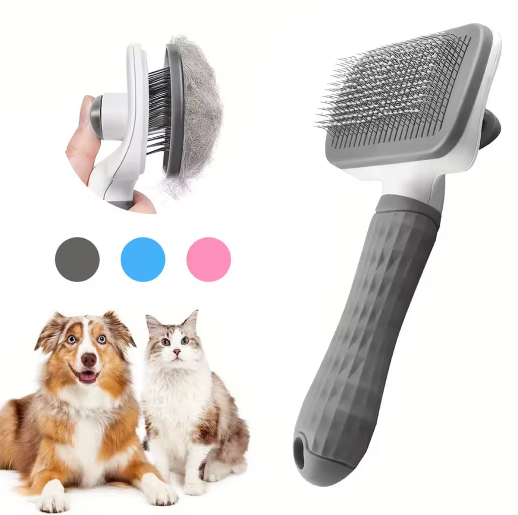 Self-Cleaning Pet Hair Comb – Cat & Dog Grooming Brush