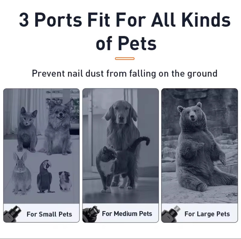 ROJECO P3 Electric Pet Nail Grinder – LED Dog & Cat Trimmer