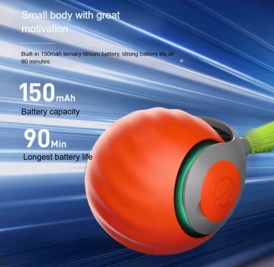 Smart Interactive Cat Toy Ball USB Rechargeable Automatic Rolling Ball with Faux Tail for Play & Training