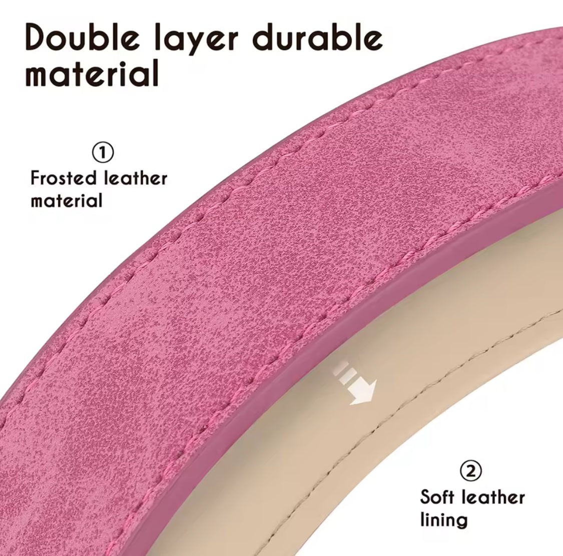 Soft Padded PU Leather Dog Collar & Leash Set for Small Dogs