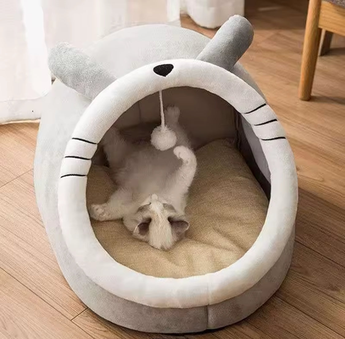 Deep Sleep Cat Bed | Foldable Cartoon Cave Bed for Cats & Dogs