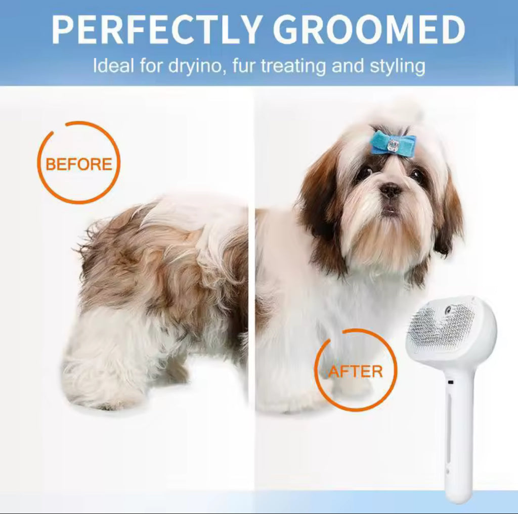 Dog Steam Massage Brush | Pet Hair Removal & Grooming Comb