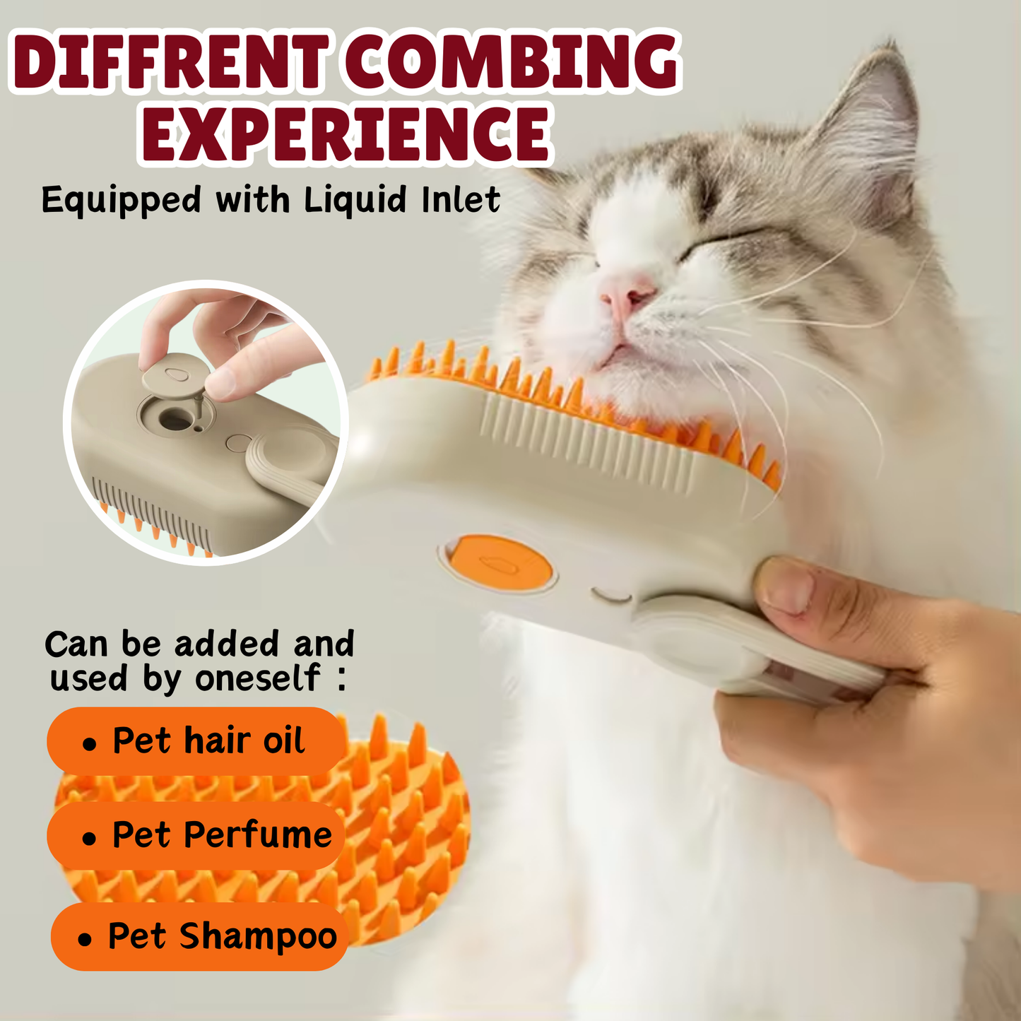 SteamBrush™ 3-in-1 Pet Grooming & Deshedding Spray Brush
