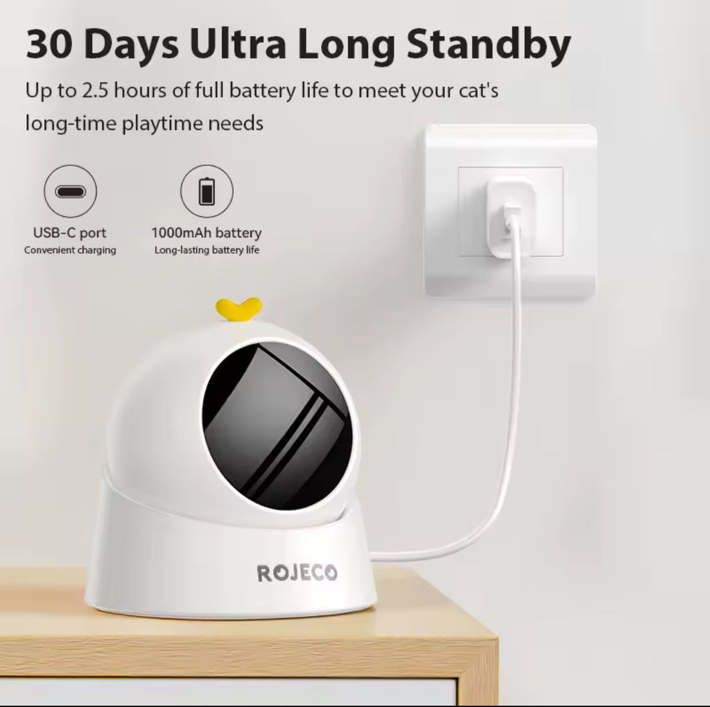 ROJECO Smart Cat Laser Toy – Interactive Automatic Teaser