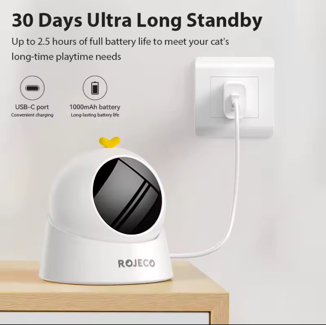 ROJECO Smart Cat Laser Toy – Interactive Automatic Teaser