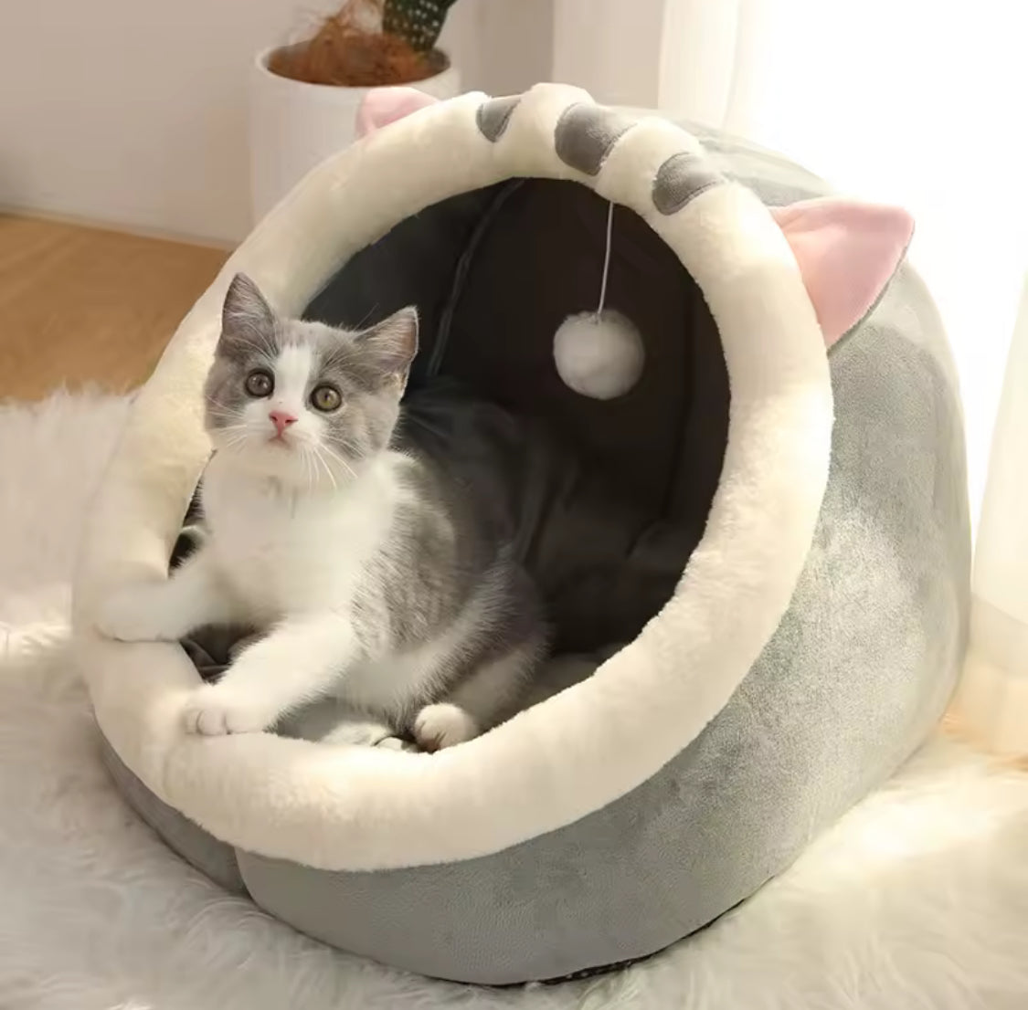 Deep Sleep Cat Bed | Foldable Cartoon Cave Bed for Cats & Dogs