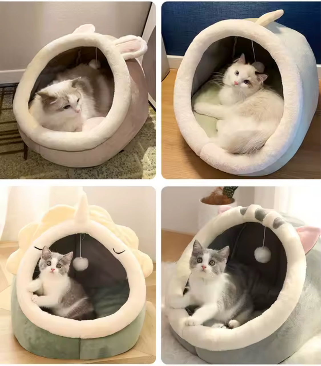 Deep Sleep Cat Bed | Foldable Cartoon Cave Bed for Cats & Dogs