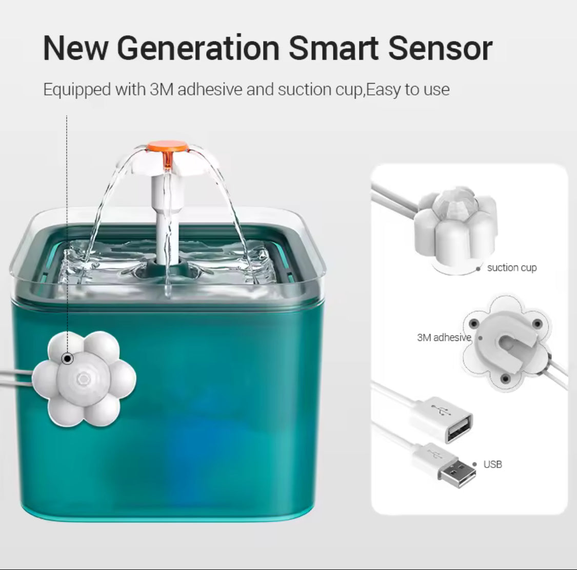 ROJECO Smart Motion Sensor – Auto Cat Water Fountain