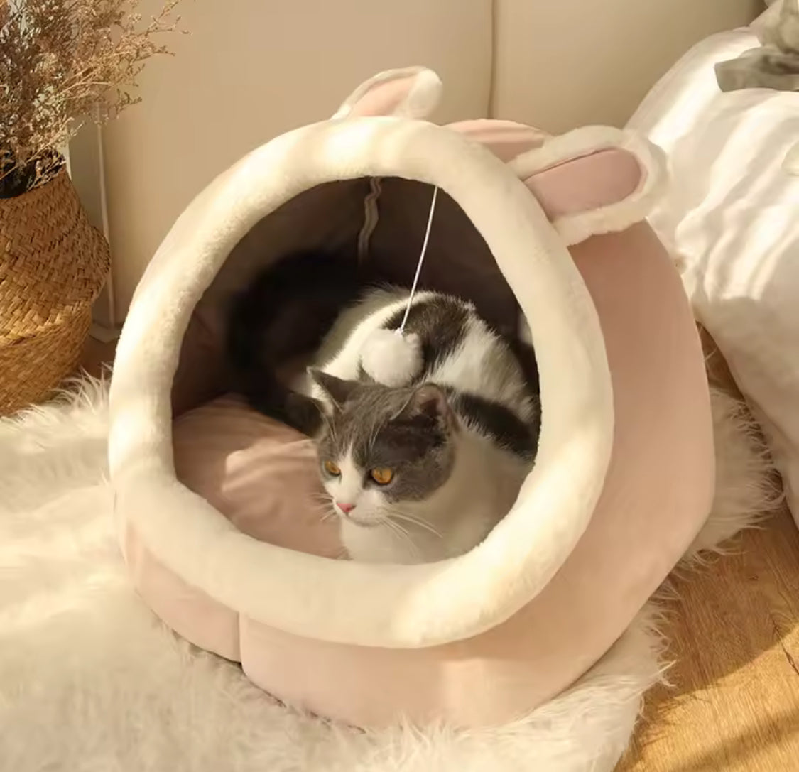 Deep Sleep Cat Bed | Foldable Cartoon Cave Bed for Cats & Dogs