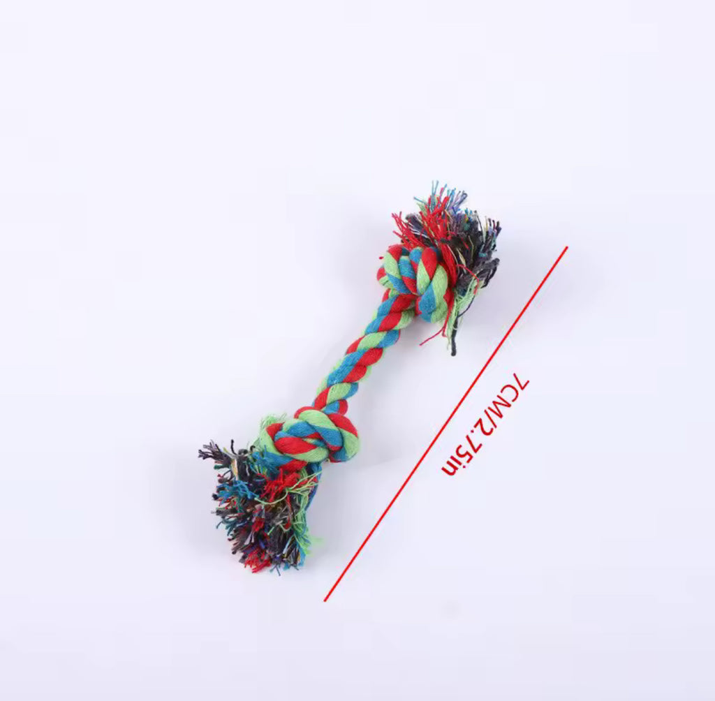 Dog Chew Toy – Bite-Resistant Cotton Rope Knot for Small Dogs & Puppies
