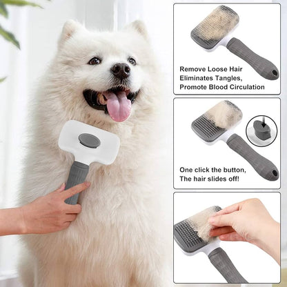 FurEase™ Self-Cleaning Pet Grooming Brush