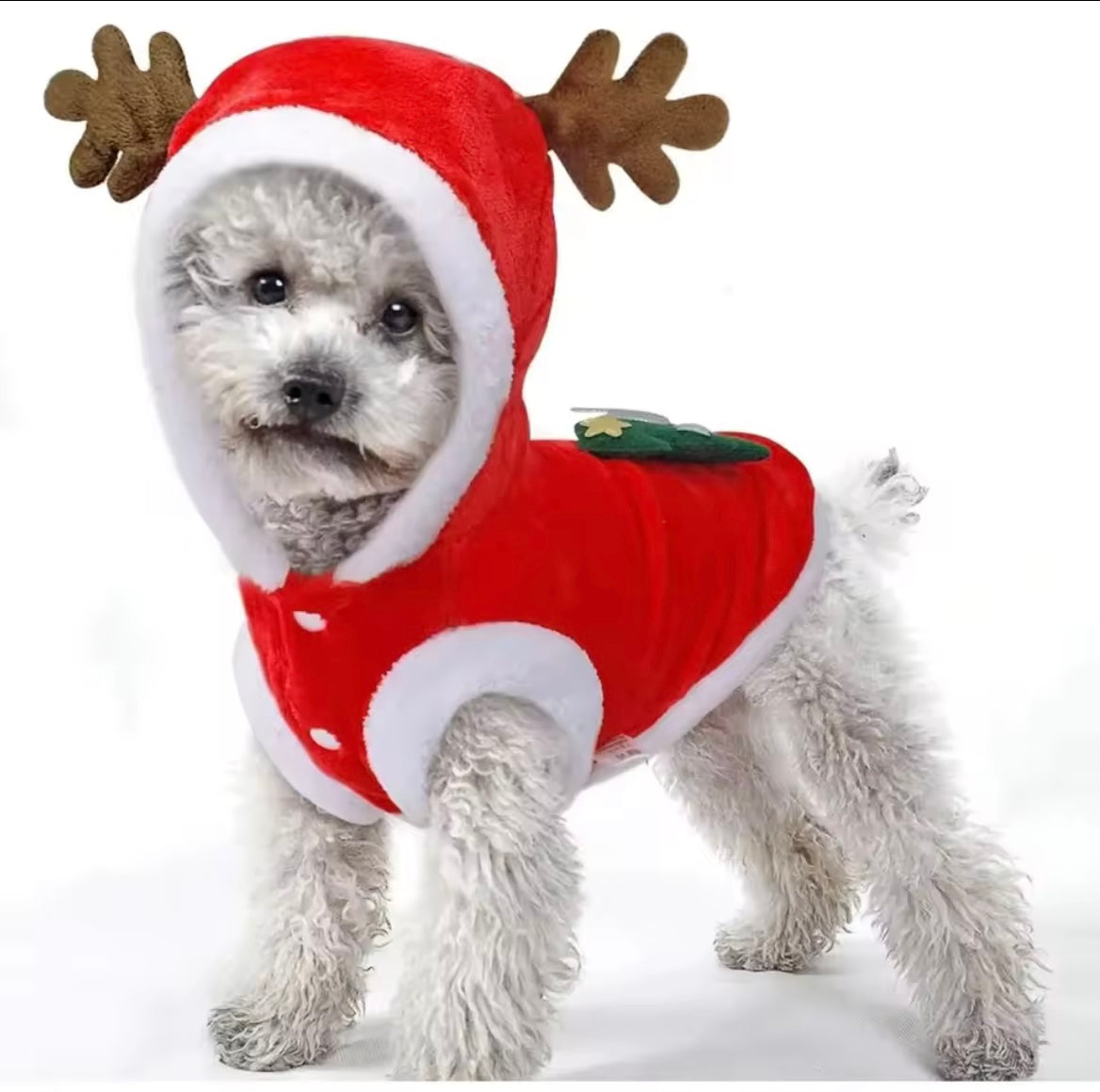 Winter Flannel Pet Clothes Deer Christmas Outfit for Dogs and Cats