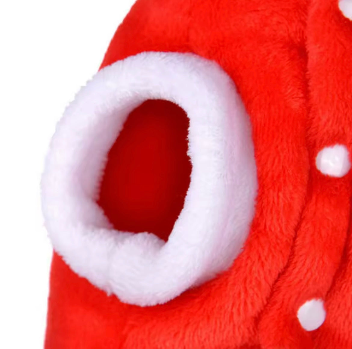 Winter Flannel Pet Clothes Deer Christmas Outfit for Dogs and Cats