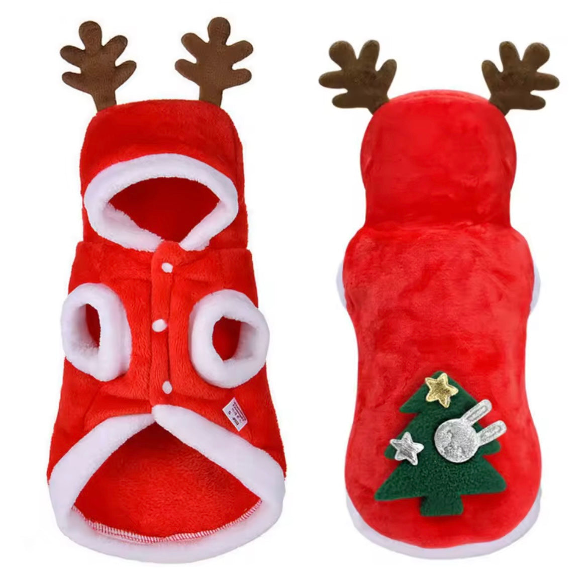 Winter Flannel Pet Clothes Deer Christmas Outfit for Dogs and Cats