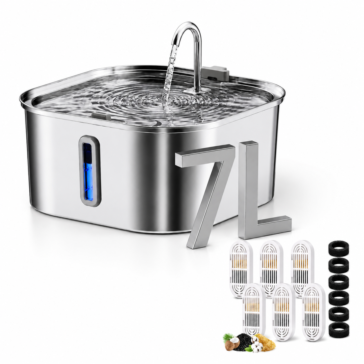 FreshFlow Stainless Steel Cat Water Fountain