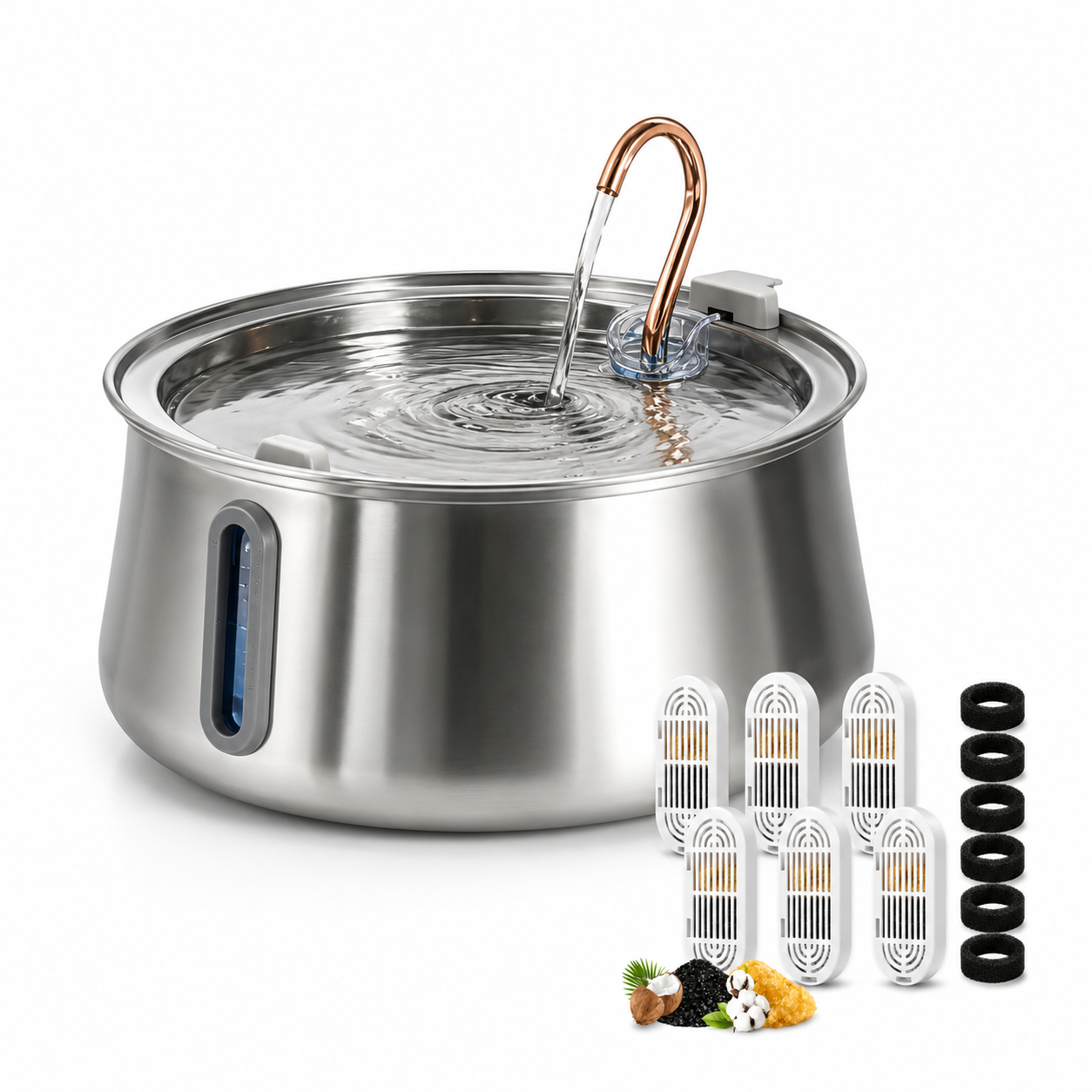 FreshFlow Stainless Steel Cat Water Fountain