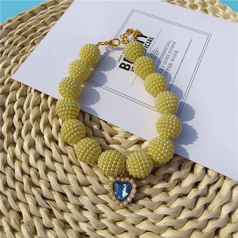 Luxury Pearl Pet Collar Adjustable Necklace for Cats & Dogs