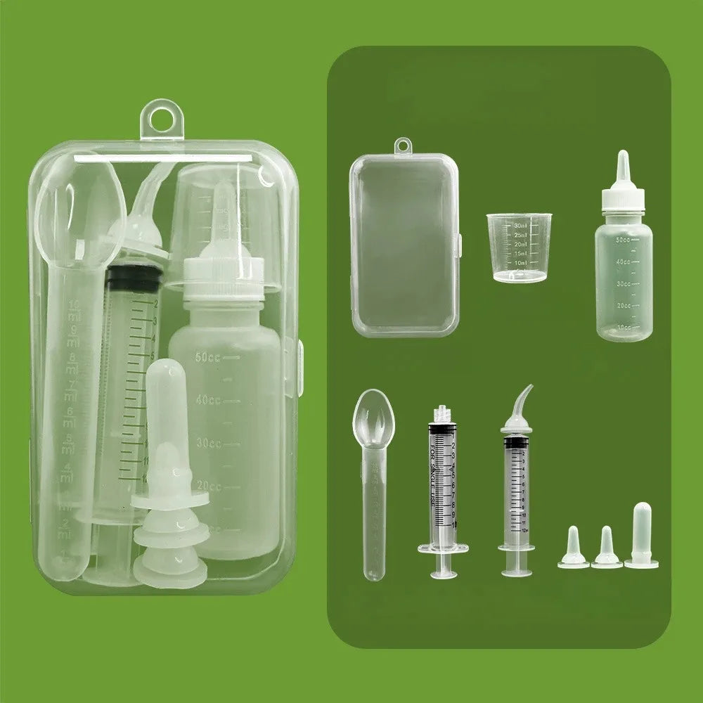 Pet Feeding Device Set  Bottle & Syringe Kit for Cats & Dogs