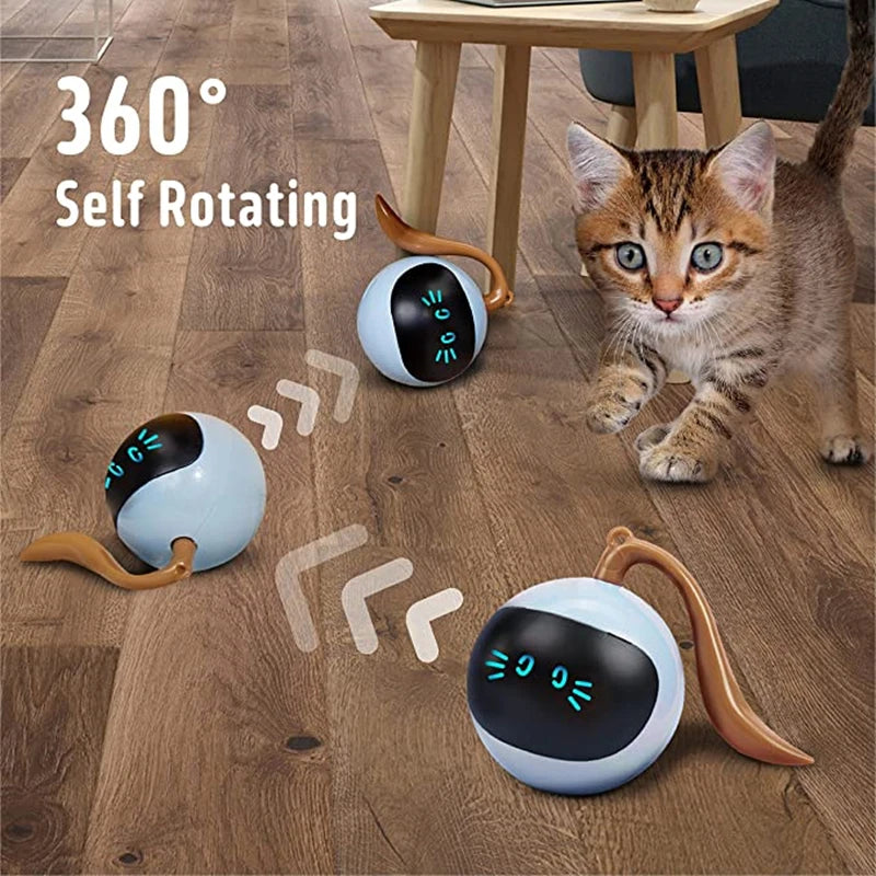 AI Smart Cat Toy Ball | USB Rechargeable Auto Moving Pet Ball