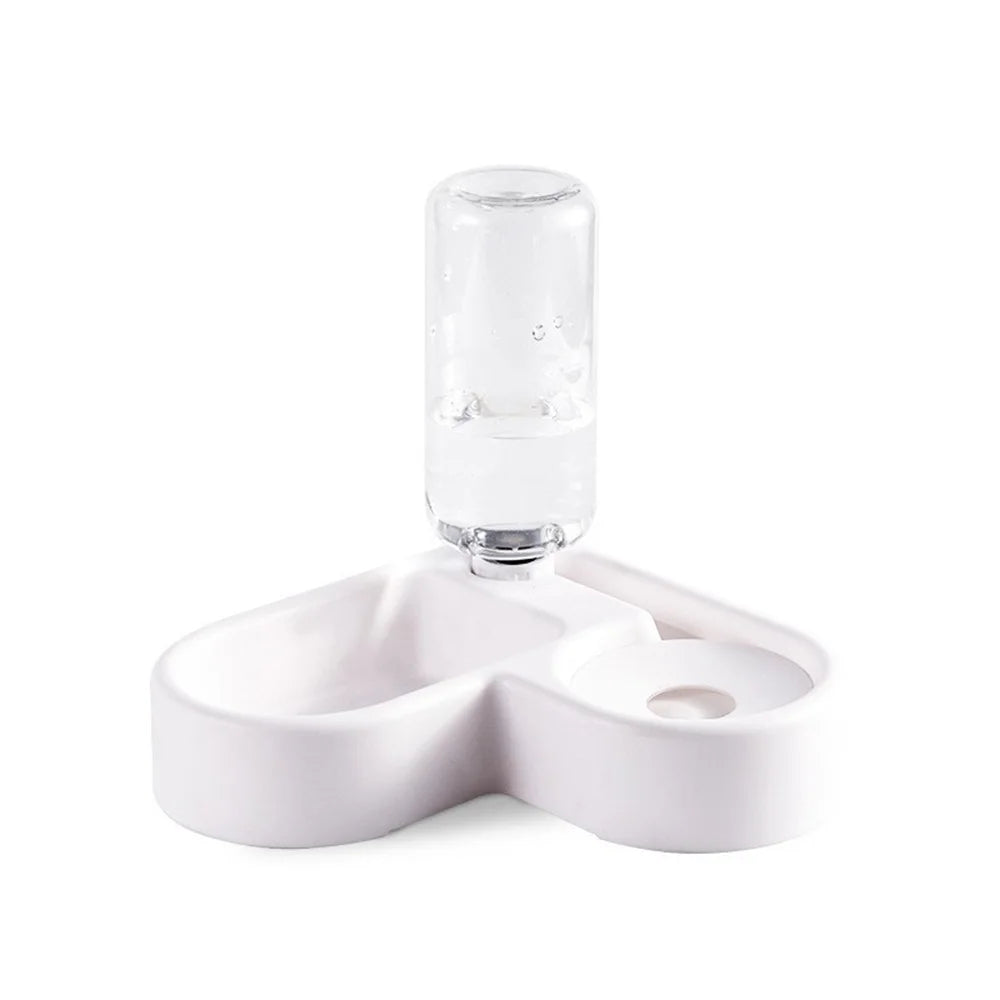 Heart-Shaped Pet Bowl Set Automatic Water & Food Feeder