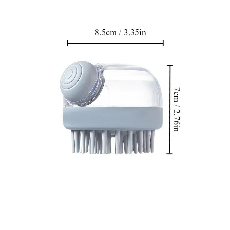 Pet Bath Brush with Shampoo Dispenser Soft Silicone Grooming Tool