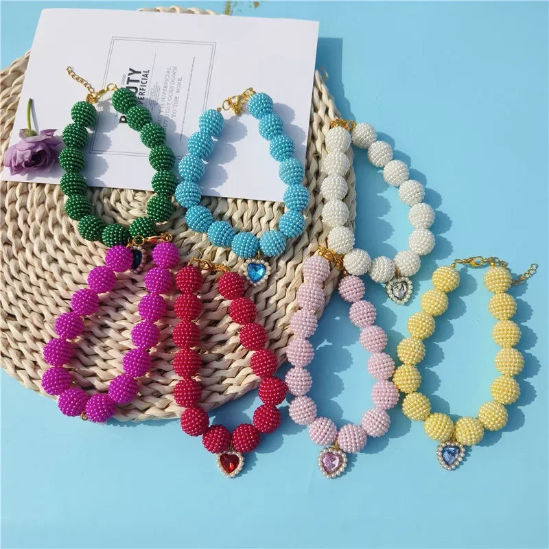 Luxury Pearl Pet Collar Adjustable Necklace for Cats & Dogs