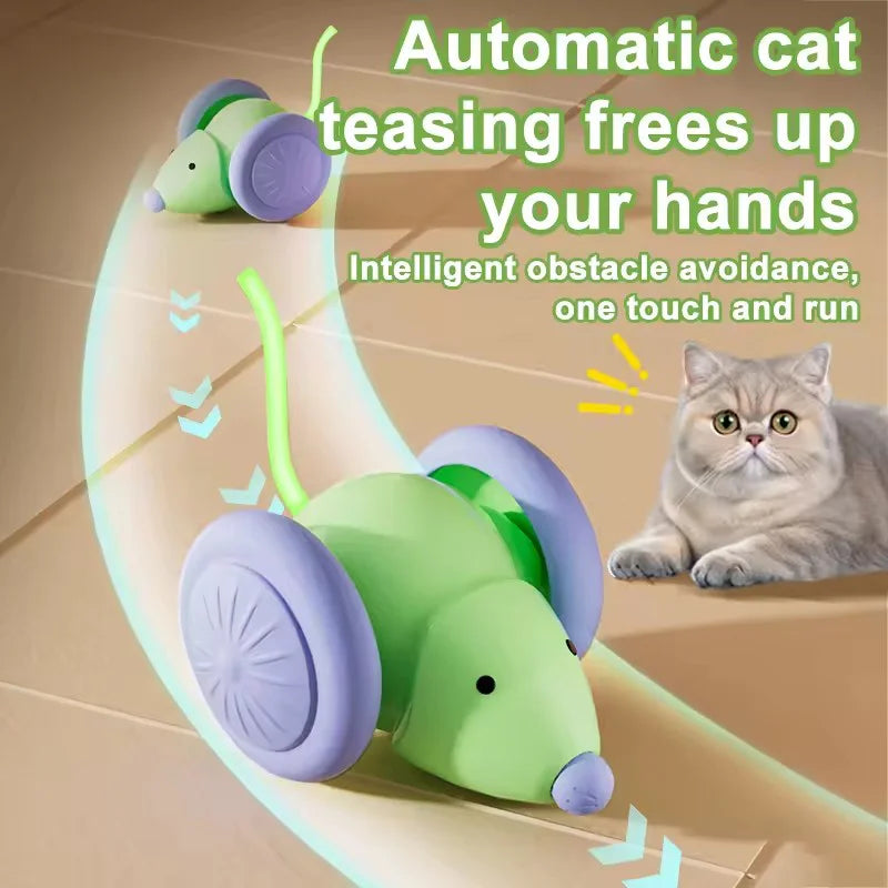 Pet Cat Toy Interactive Smart Mouse With Extra Large Wheels