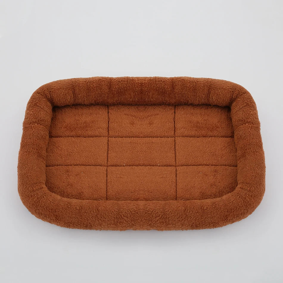 Soft Plush Pet Bed Square Dog & Cat Bed for Small, Medium & Large Pets