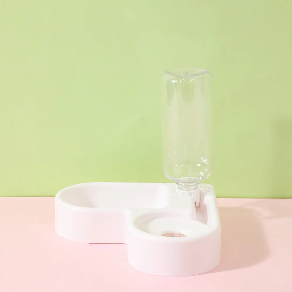 Heart-Shaped Pet Bowl Set Automatic Water & Food Feeder