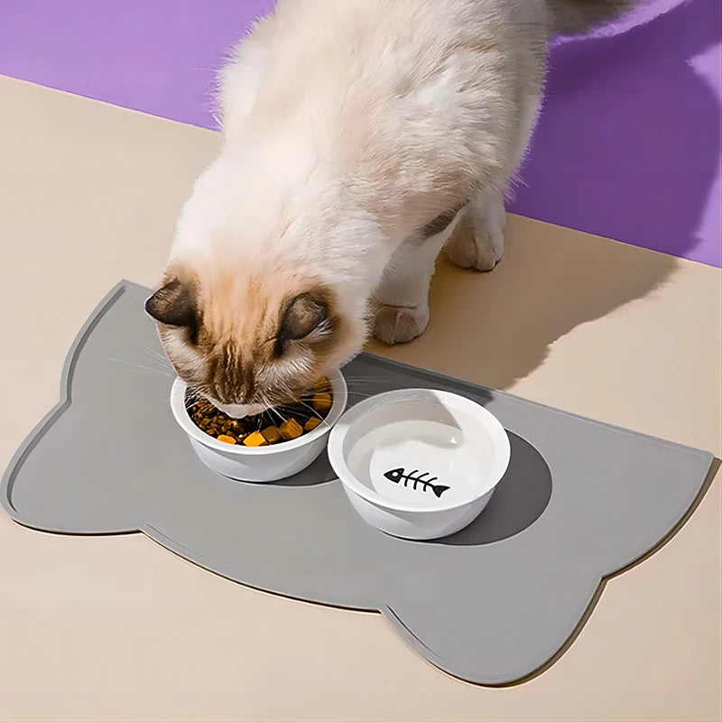 Silicone Pet Feeding Mat  Non-Stick Waterproof Dog & Cat Bowl Pad