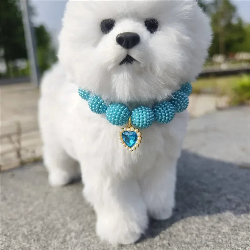 Luxury Pearl Pet Collar Adjustable Necklace for Cats & Dogs