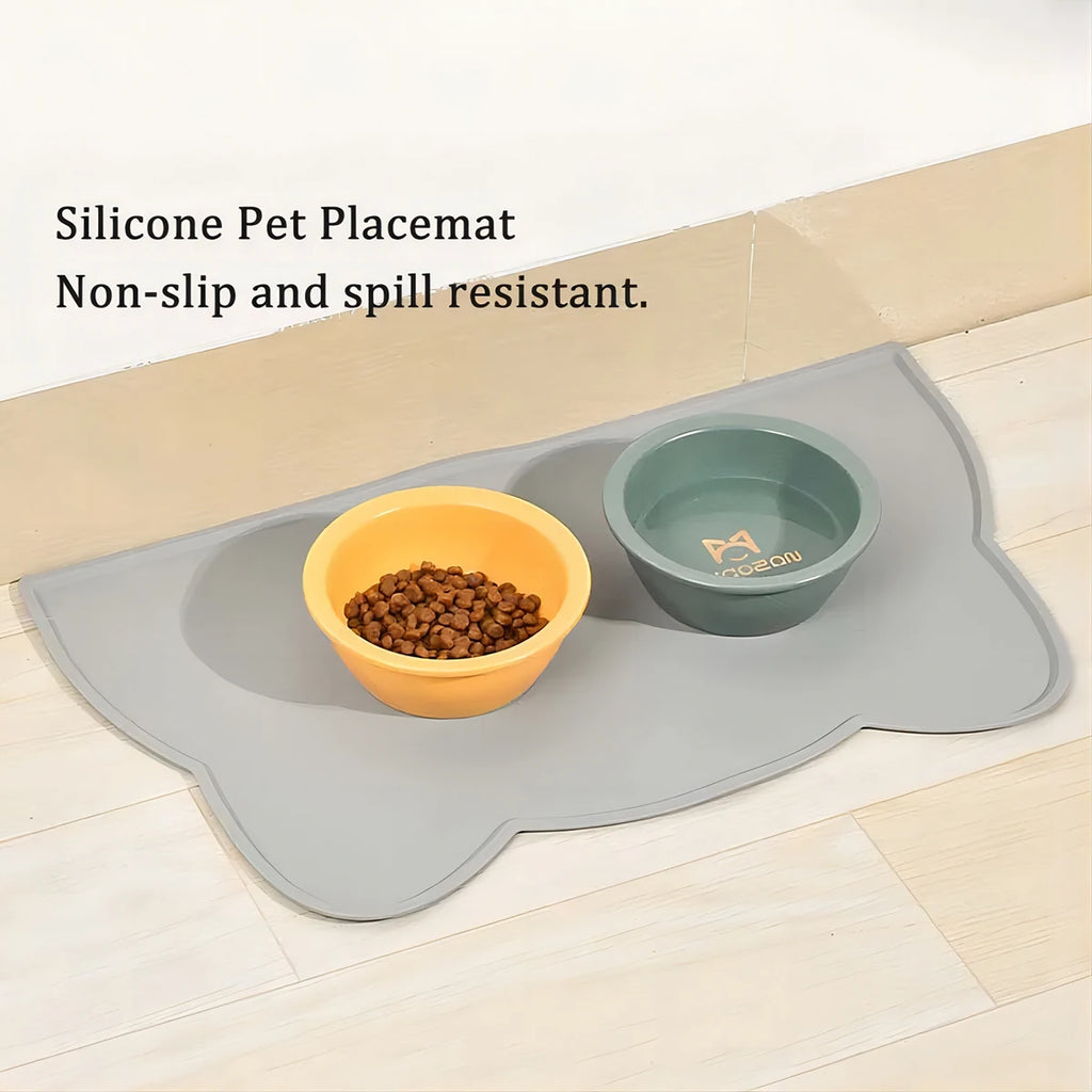 Silicone Pet Feeding Mat  Non-Stick Waterproof Dog & Cat Bowl Pad