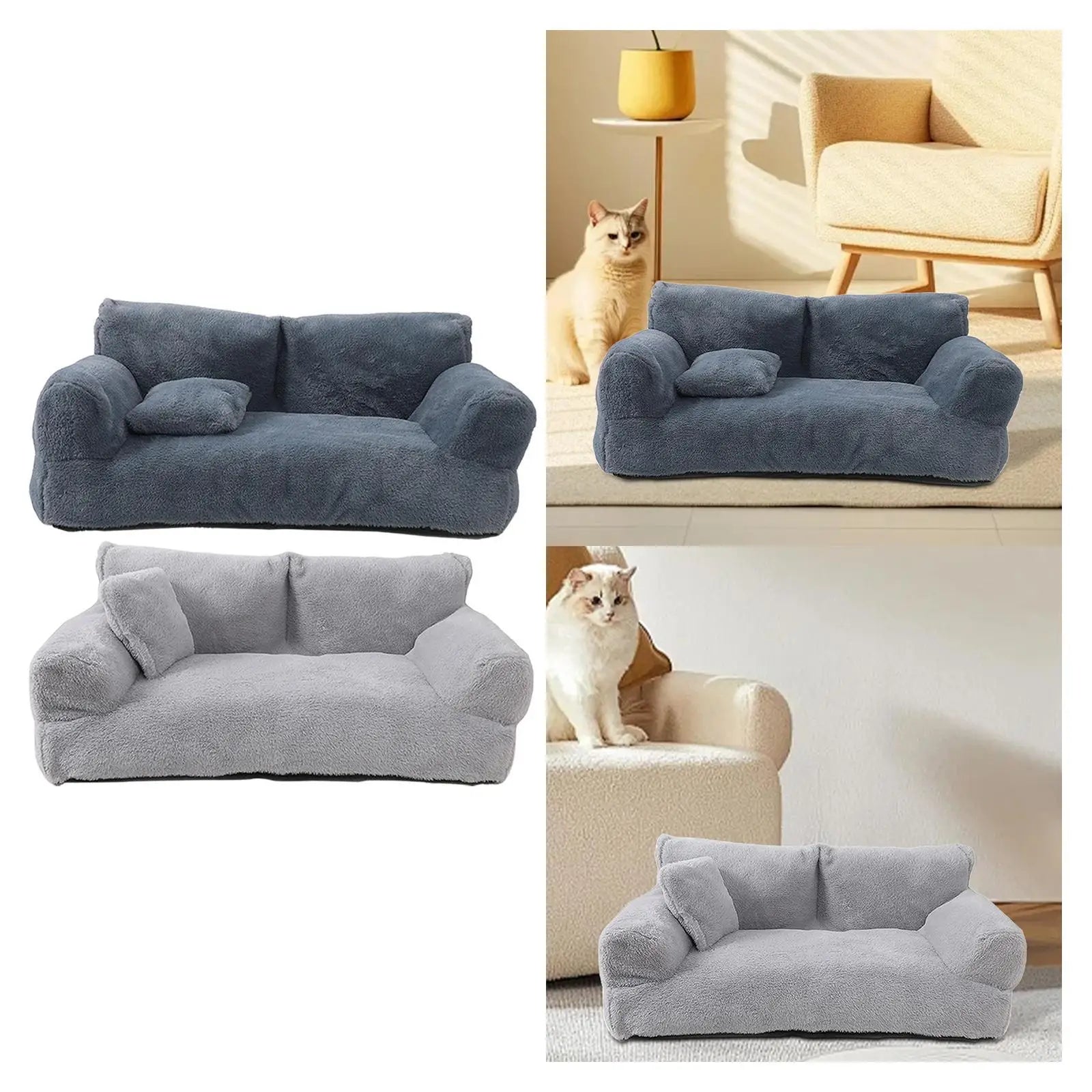 Pet Sofa Bed with Removable Cover Pet Supplies Versatile Plush Soft Wear
