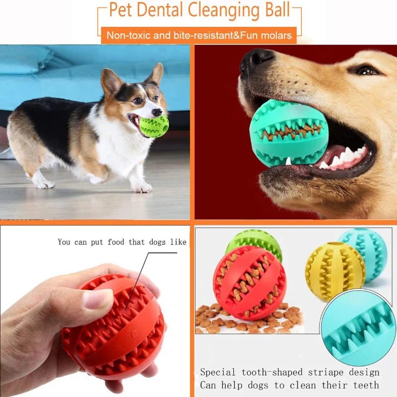 Interactive Dog & Cat Toy Ball Chew & Treat Feeder Toy