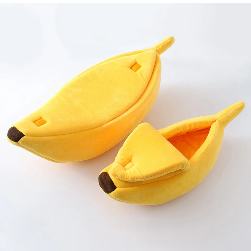 Banana-Shaped Cat Bed Cozy & Portable Pet House for Cats & Dogs