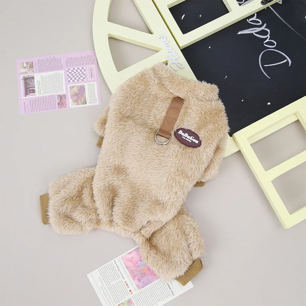 Soft Fleece Pet Jumpsuit Winter Warm Dog & Cat Outfit