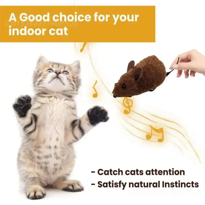Interactive Mouse Cat Toy Realistic Sound Plush Pet Toy