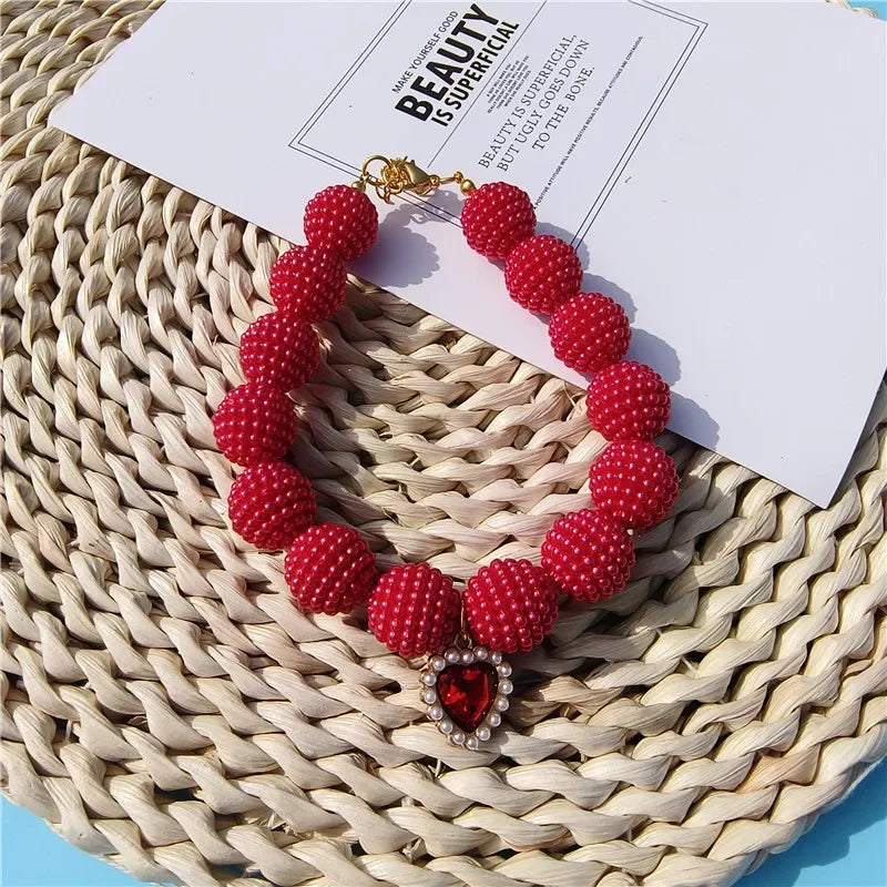 Luxury Pearl Pet Collar Adjustable Necklace for Cats & Dogs
